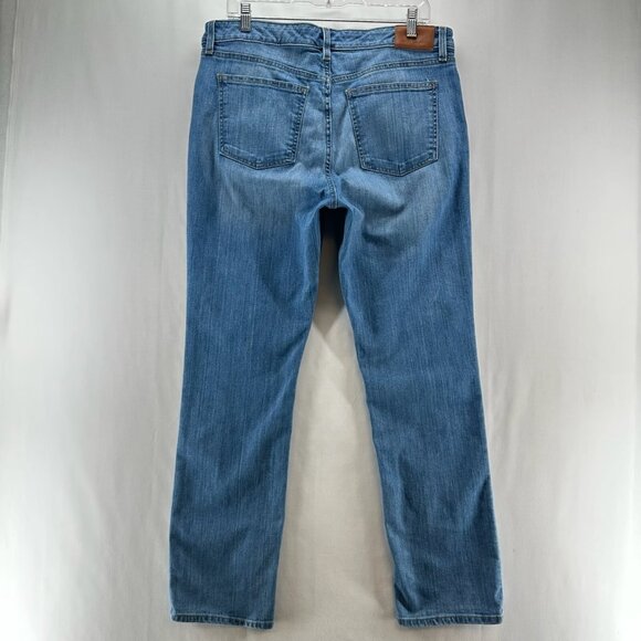 Lauren Ralph Lauren Jeans Size 14 High Rise Straight Leg Light Washed Denim Blue - Picture 2 of 11